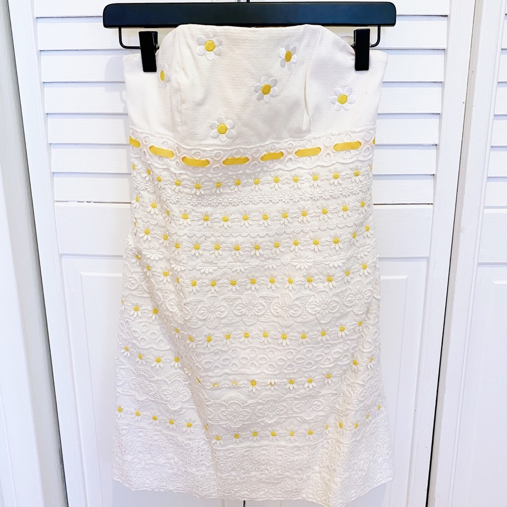 Daisy Floral Lilly Pulitzer Strapless Dress